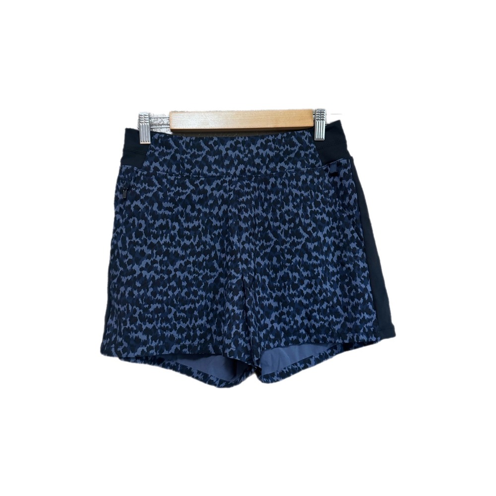 Athleta Brooklyn Printed Short Women 4 Blue Black Excellent Animal Print Active